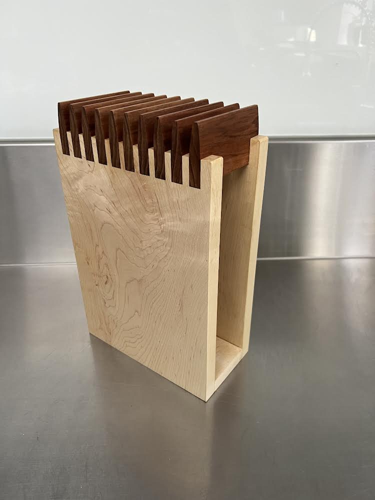 Stunning knife block made by Phil, rock maple and Blackwood  